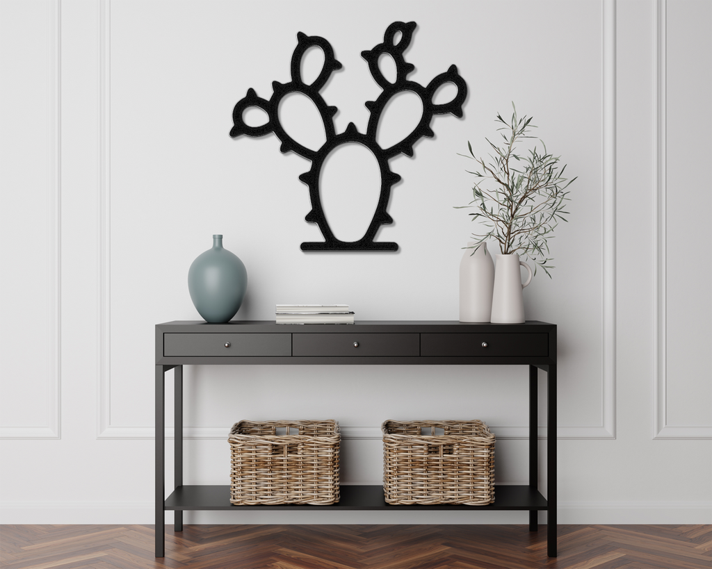 Prickly Pear Cactus Metal Wall Art