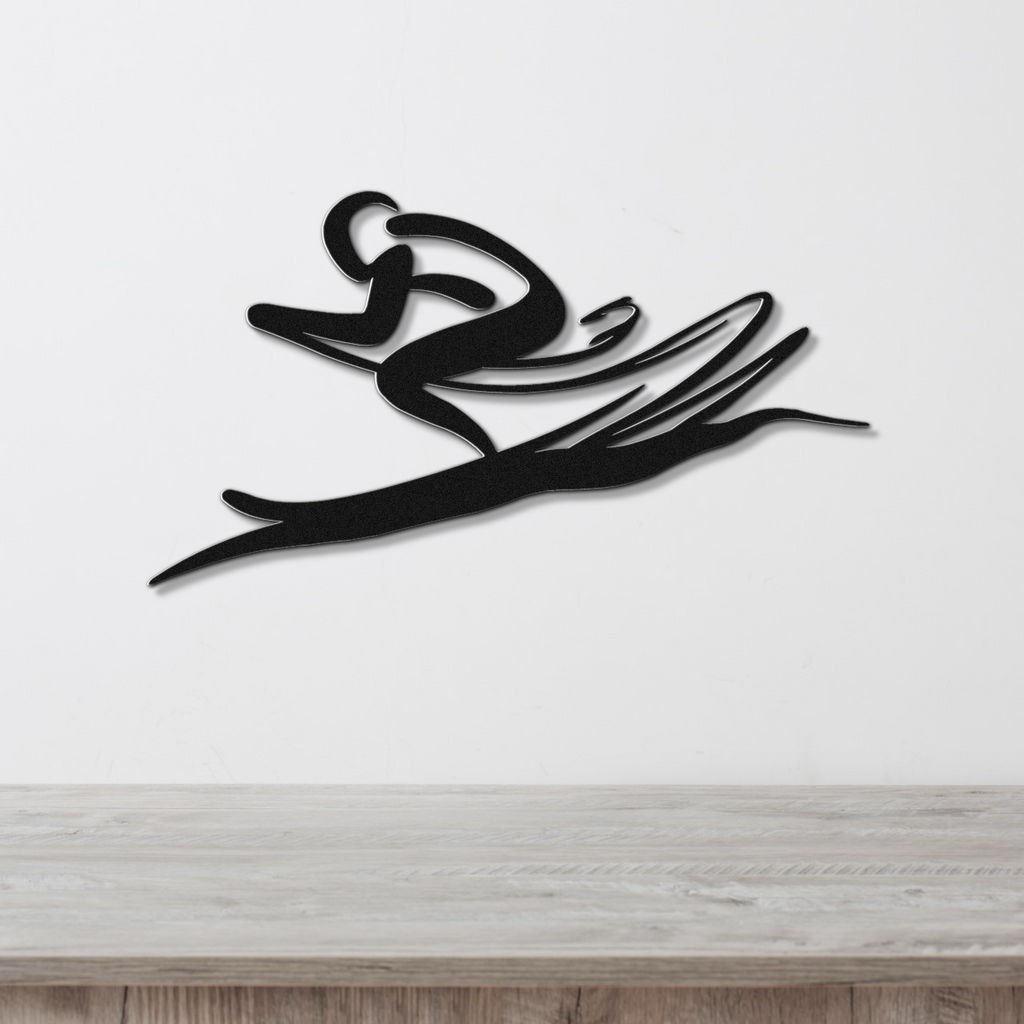 Skiing Metal Wall Art