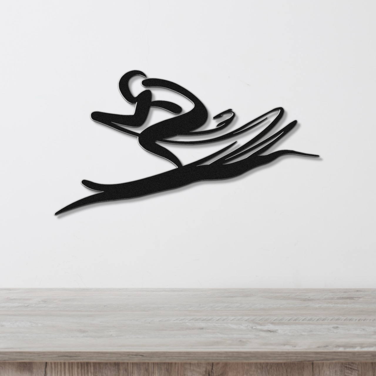 Skiing Metal Wall Art