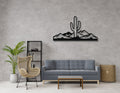 Saguaro Cactus with Mountains Metal Wall Art