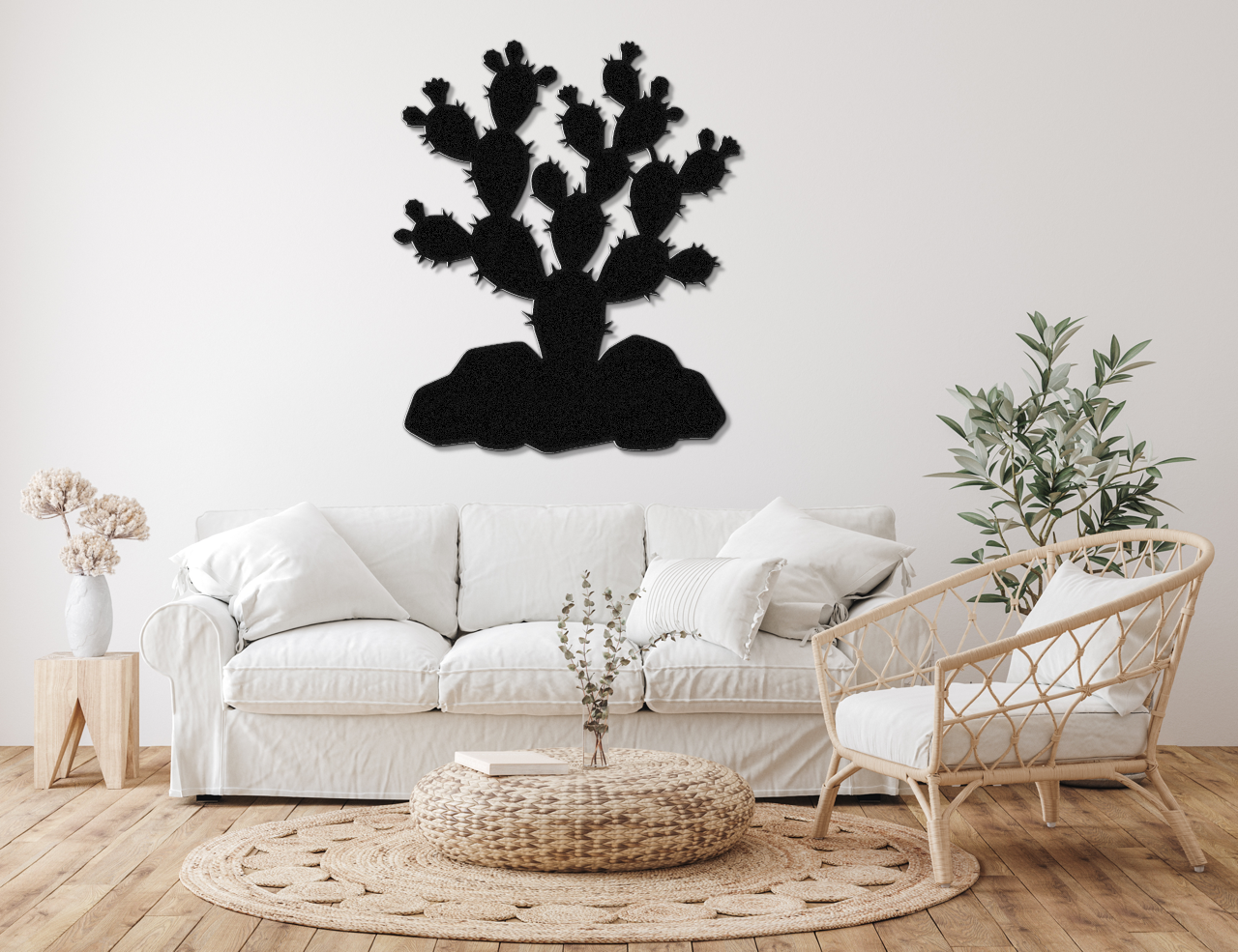 Prickly Pear Cactus Metal Wall Art
