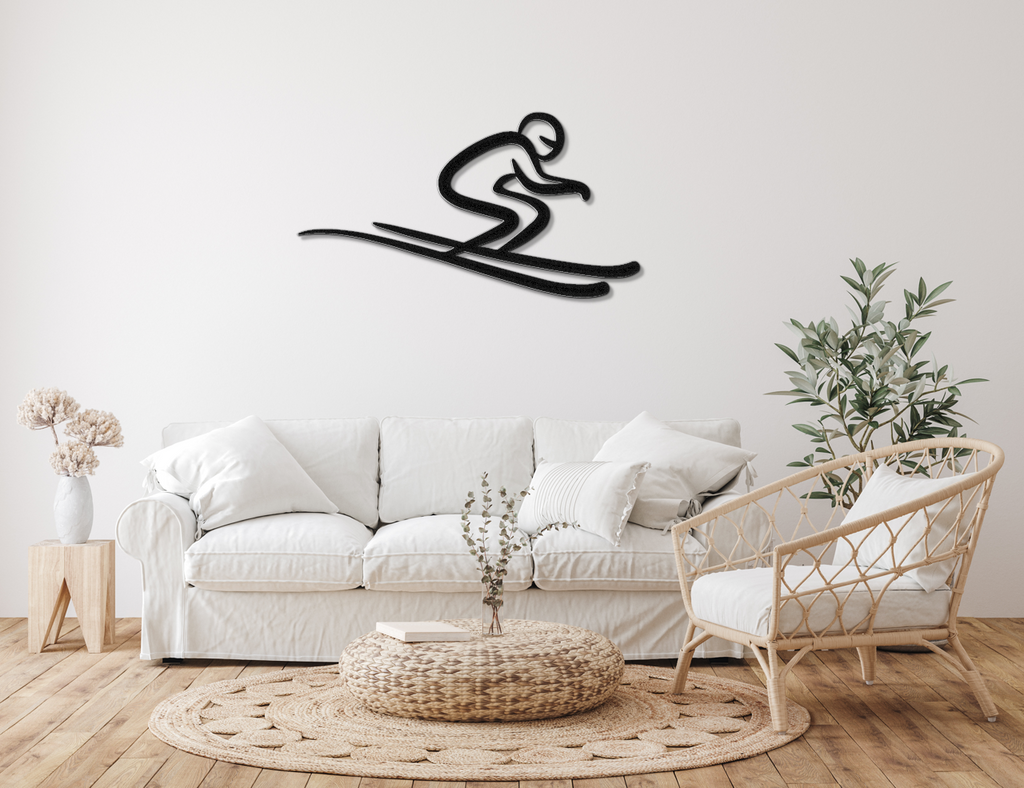 Skiing Metal Wall Art