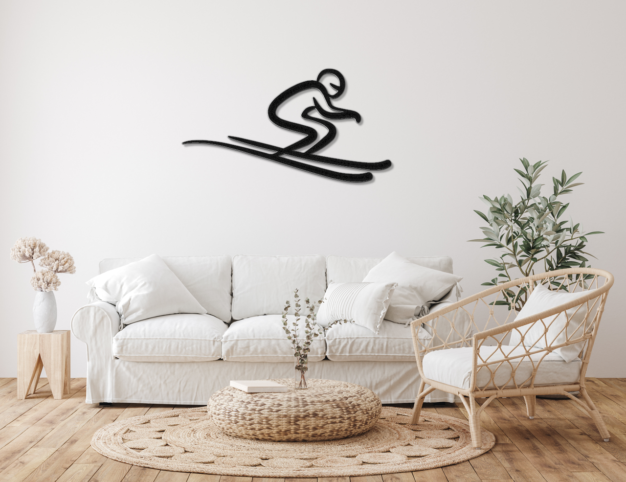 Skiing Metal Wall Art