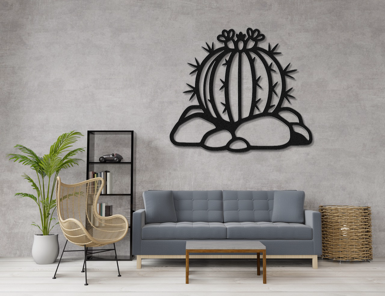 Barrel Cactus Metal Wall Art