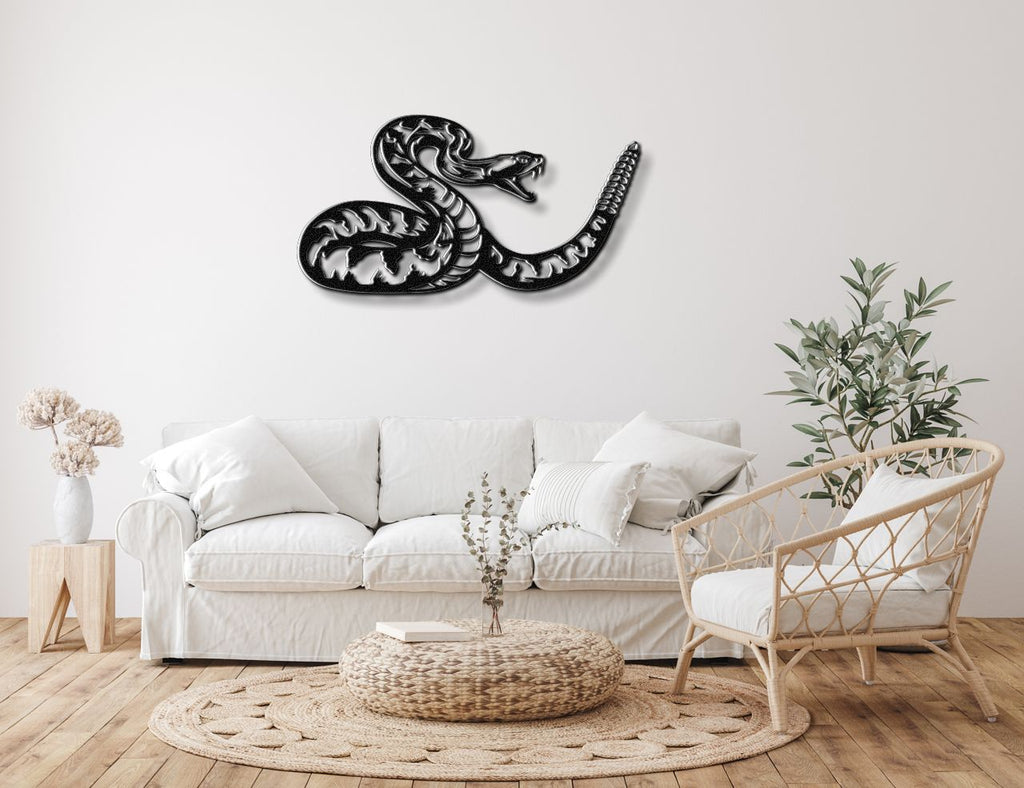 Striking Snake Metal Wall Art