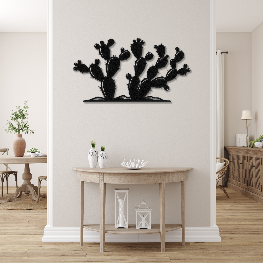 Prickly Pear Cactus Metal Wall Art