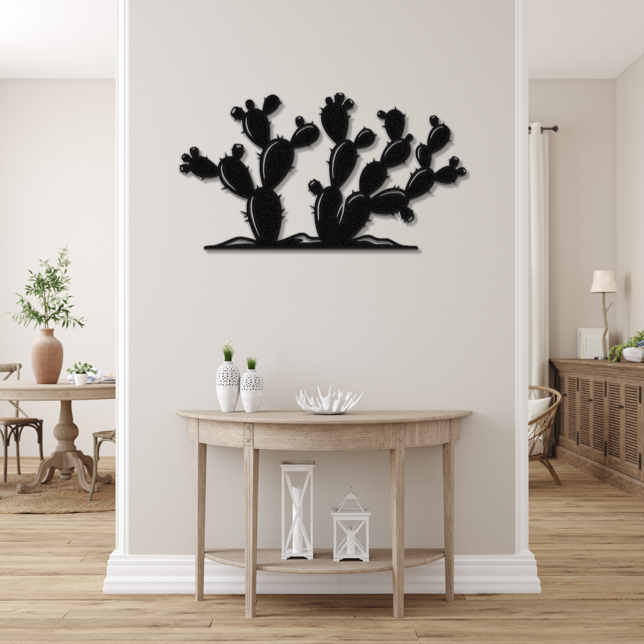 Prickly Pear Cactus Metal Wall Art
