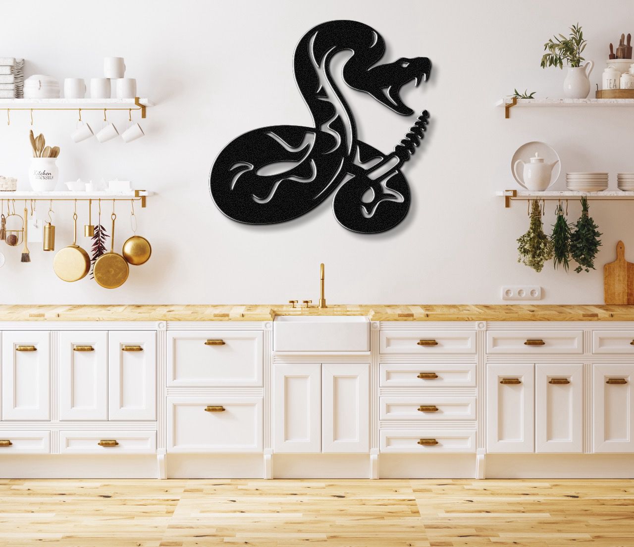 Striking Snake Metal Wall Art