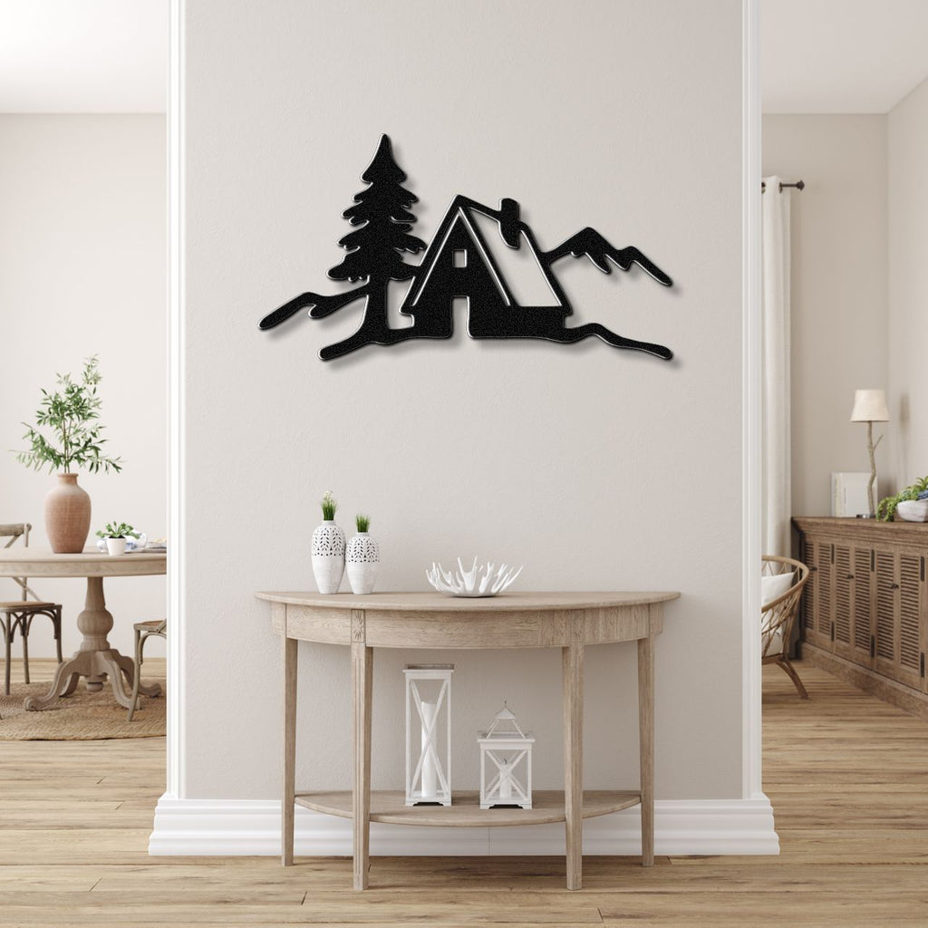 Mountain Cabin Metal Wall Art