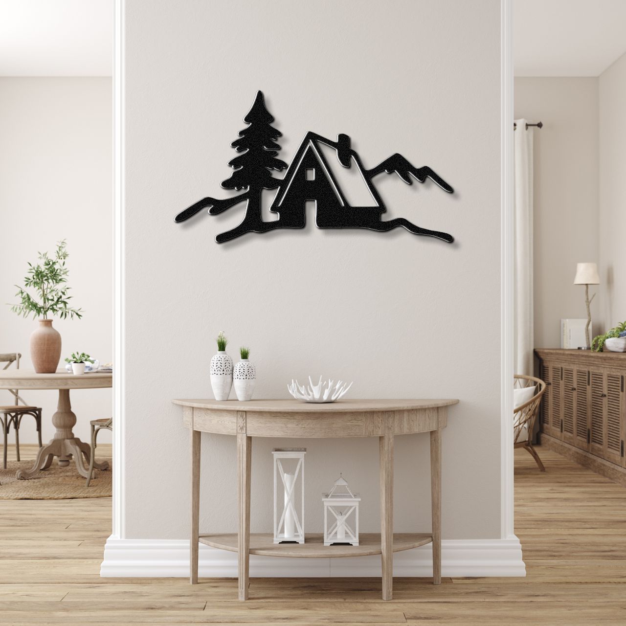 Mountain Cabin Metal Wall Art
