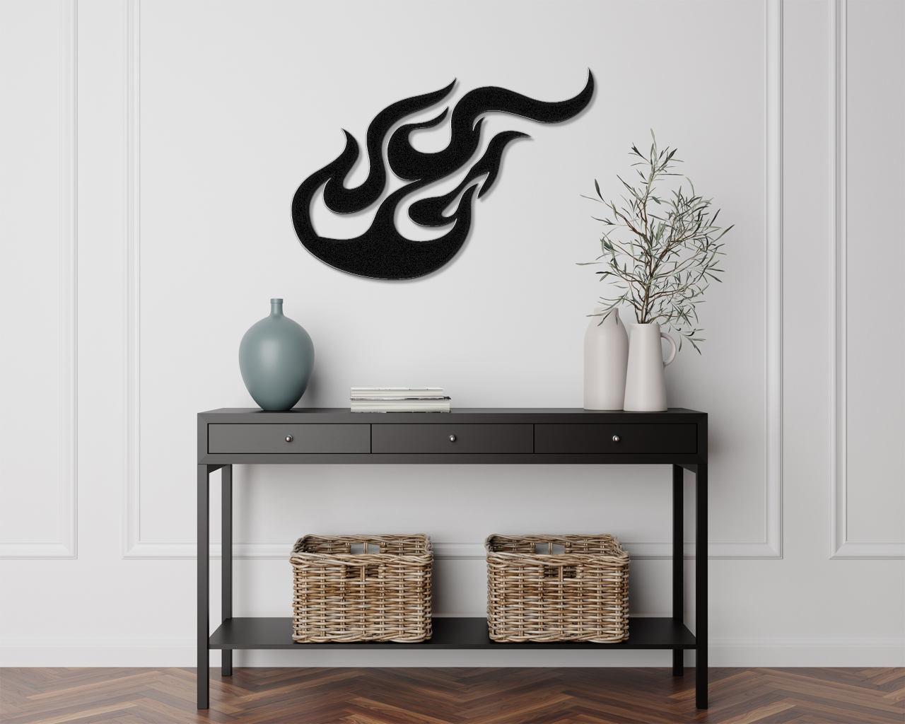 Abstract Fire Metal Wall Art