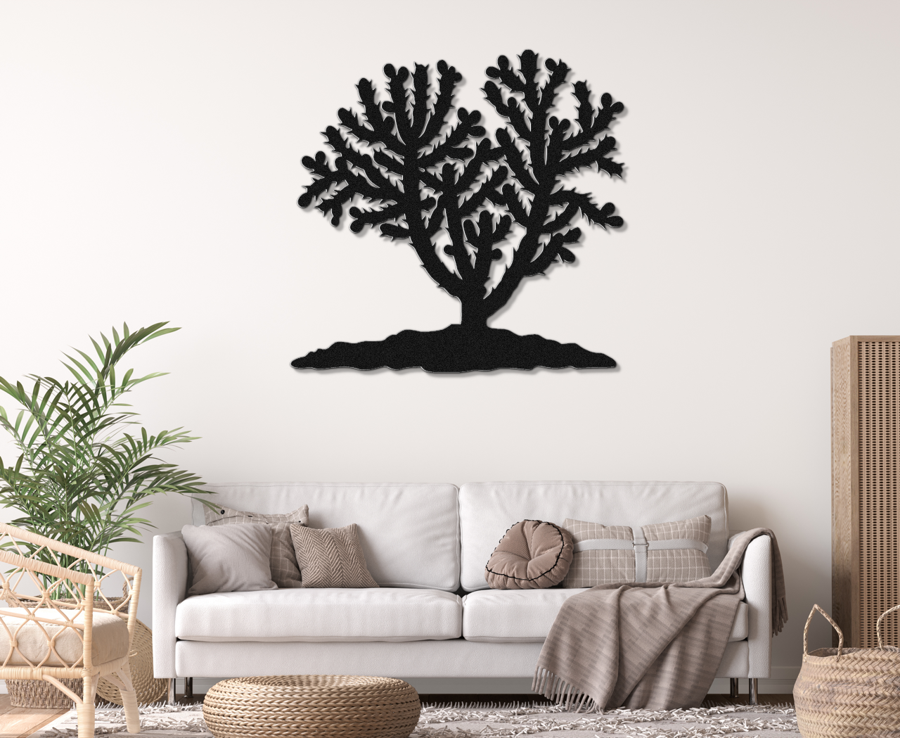 Cholla Cactus Metal Wall Art