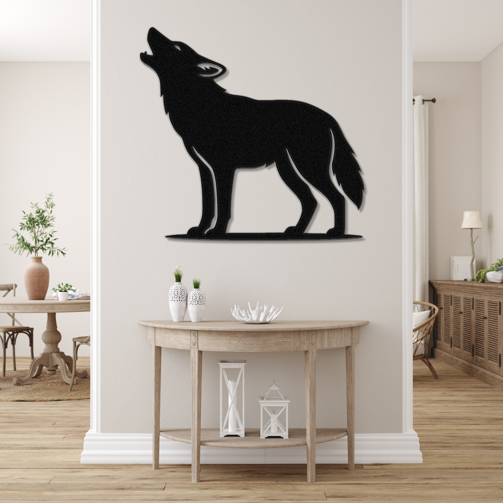 Howling Coyote Metal Wall Art