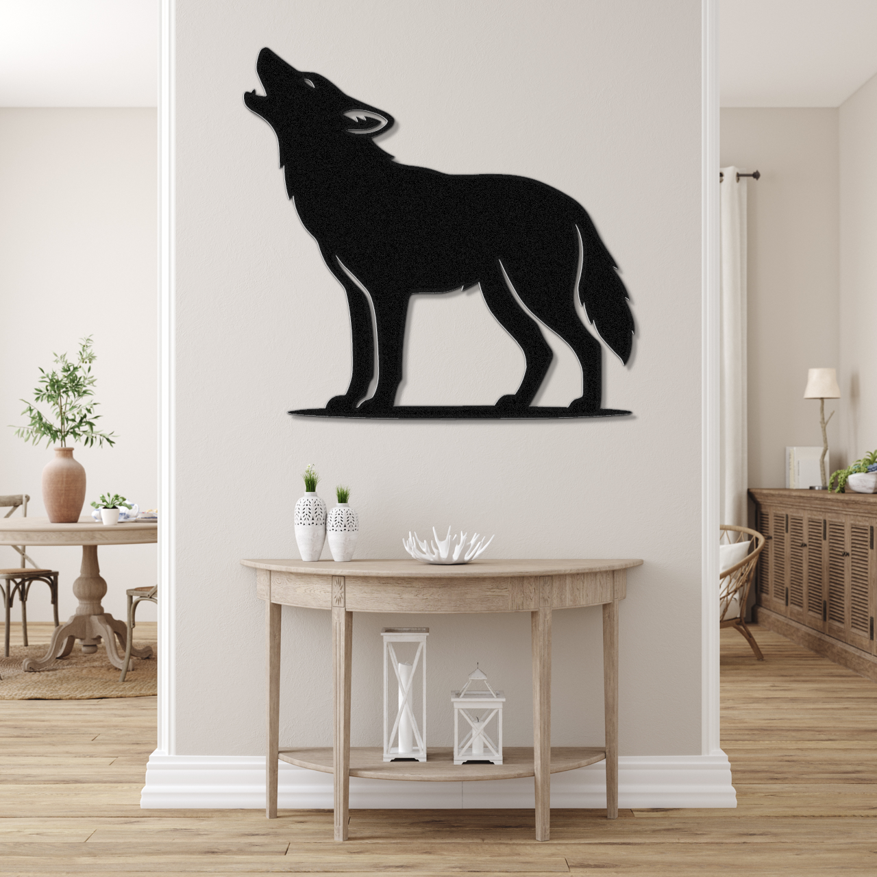 Howling Coyote Metal Wall Art
