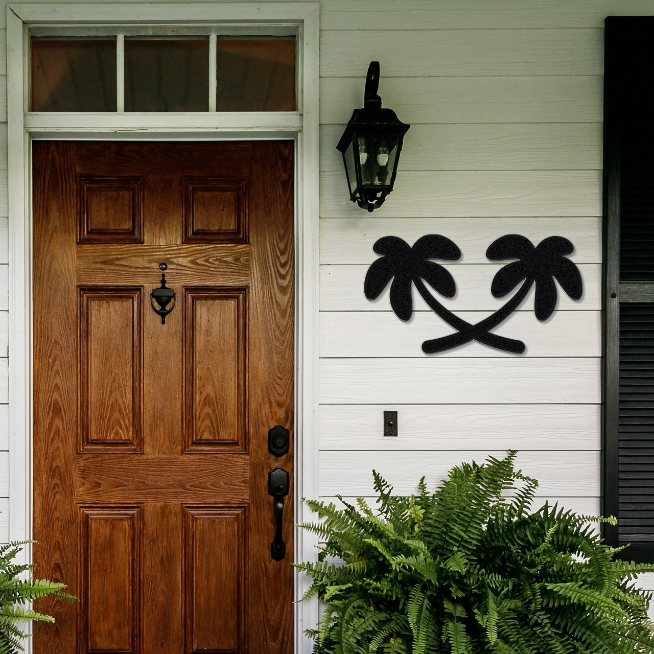 Twin Palm Tree Metal Wall Art