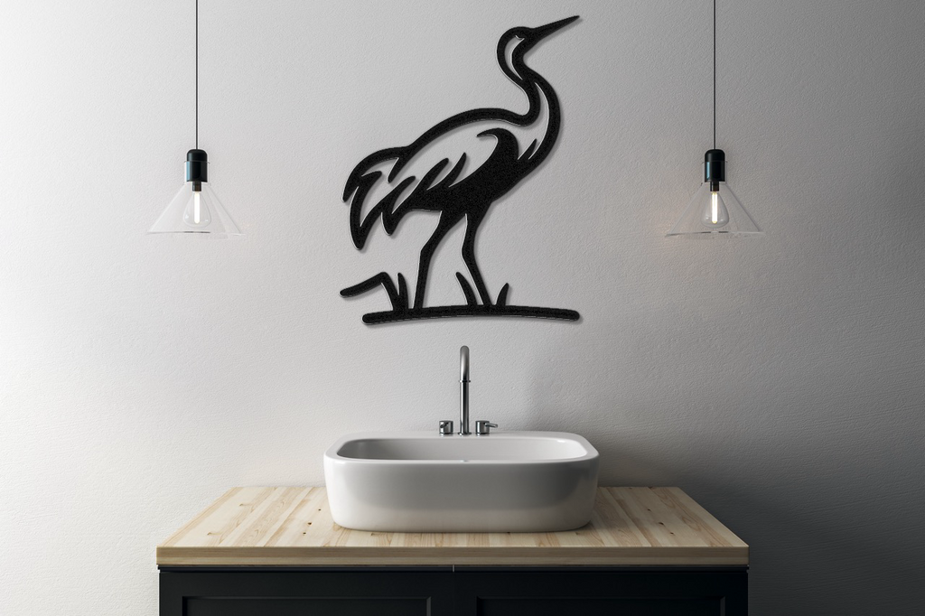 Crane Metal Wall Art