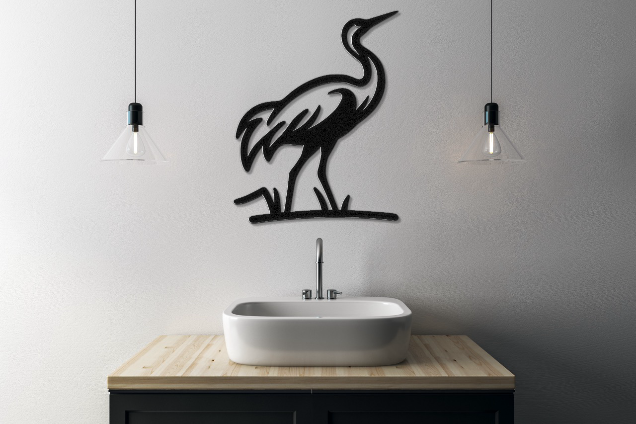 Crane Metal Wall Art