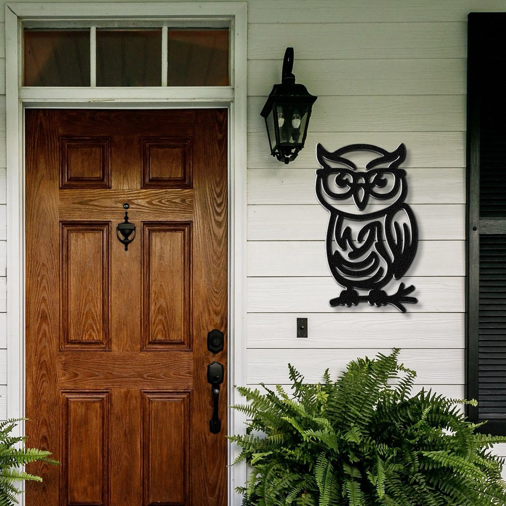 Nerdy Owl Metal Wall Art