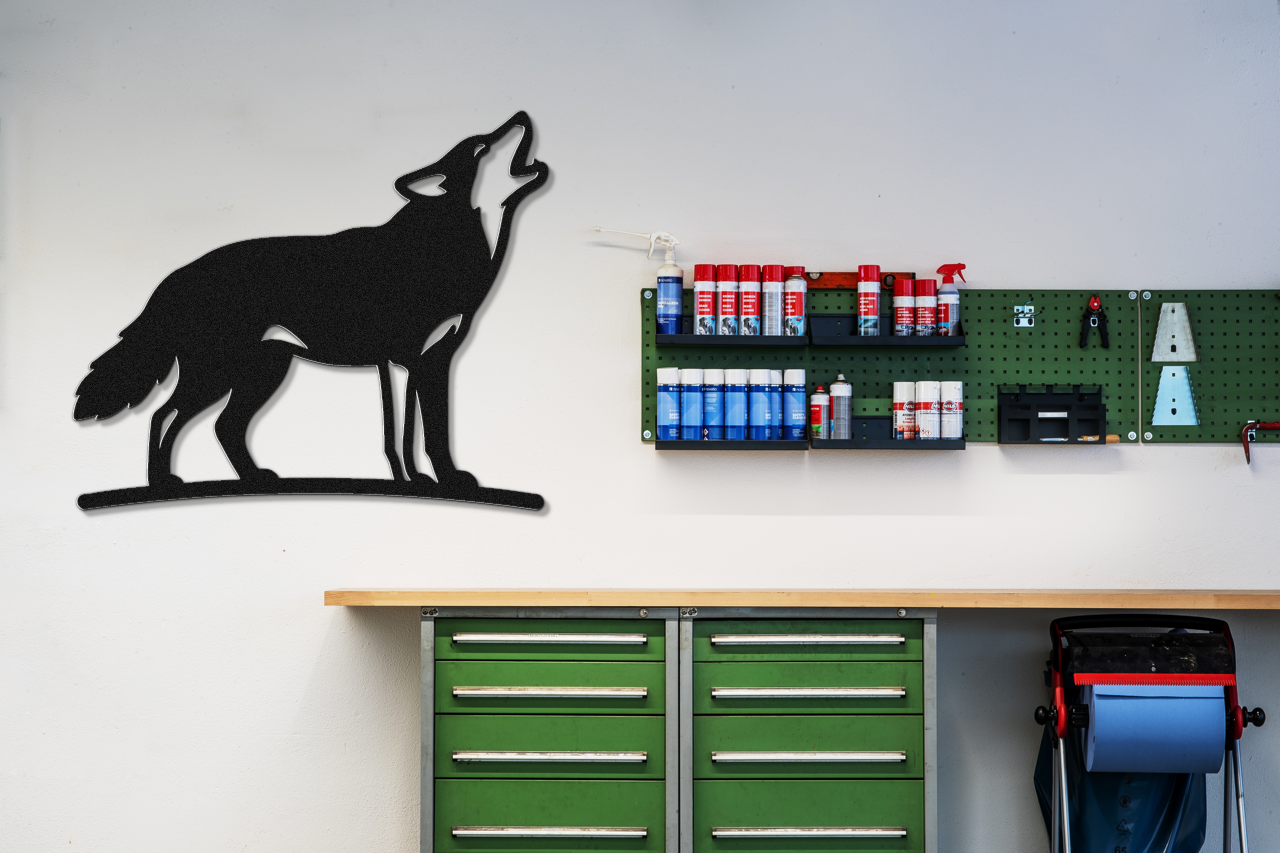 Howling Coyote Metal Wall Art