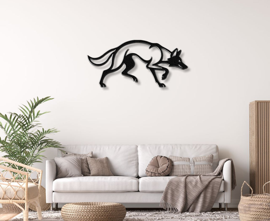 Sneaky Coyote Metal Wall Art