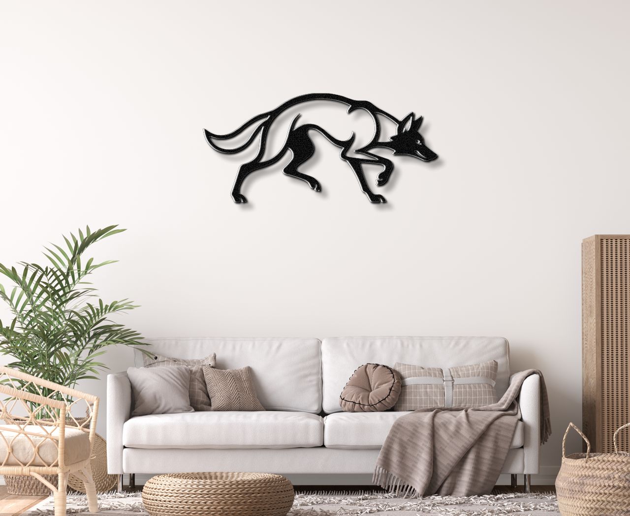 Sneaky Coyote Metal Wall Art