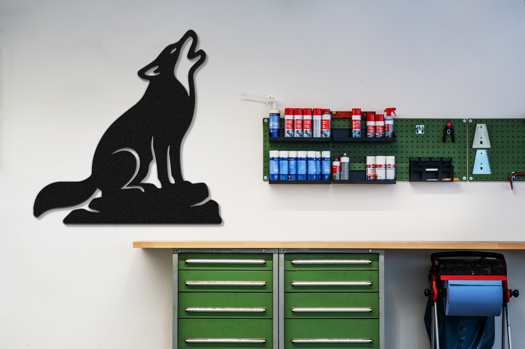 Howling Coyote Metal Wall Art