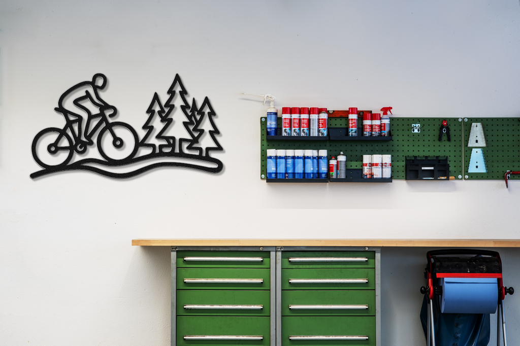 Cycling in the Pines Metal Wall Art