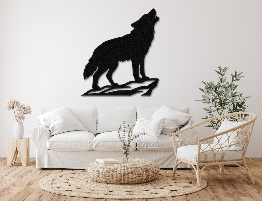 Howling Coyote Metal Wall Art