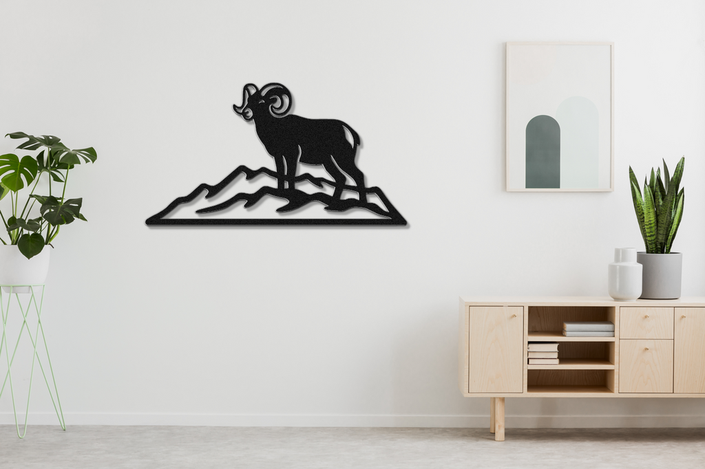 Mountain Bighorn Sheep Metal Wall Art