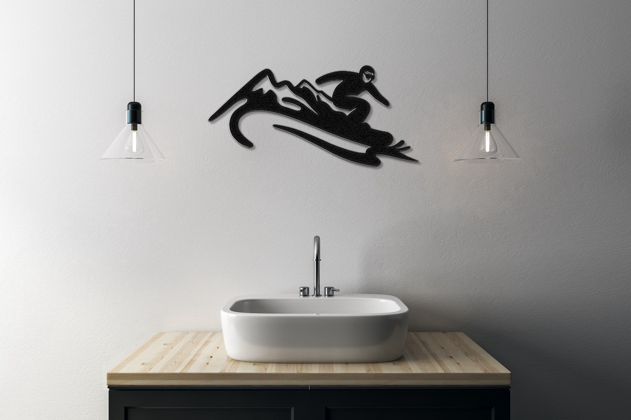 Snowboarding Metal Wall Art