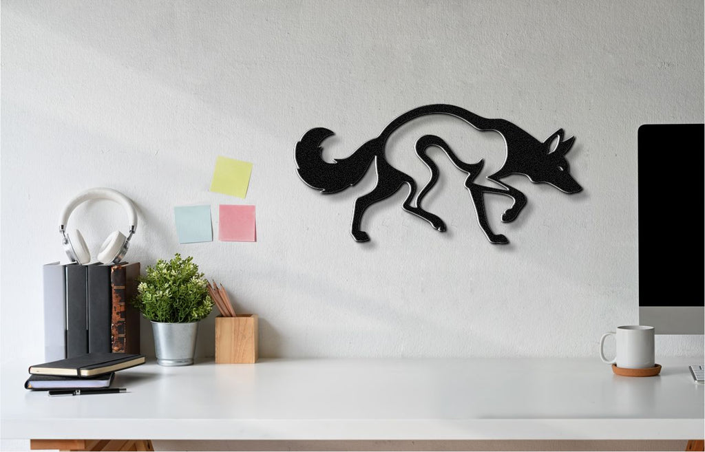 Sneaky Coyote Metal Wall Art