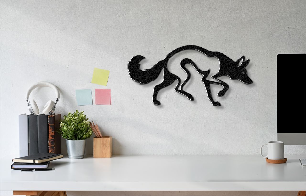 Sneaky Coyote Metal Wall Art