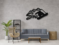 Snowboarder with Mountains Metal Wall Art