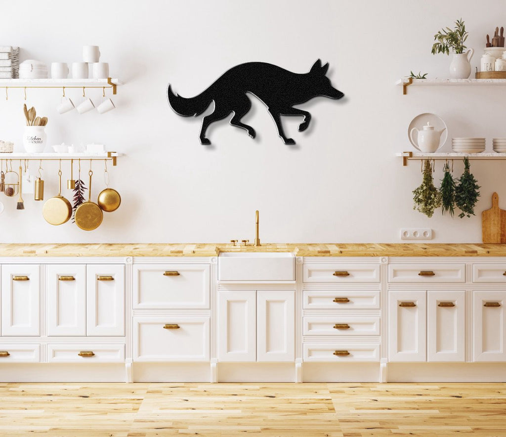 Sneaky Coyote Metal Wall Art