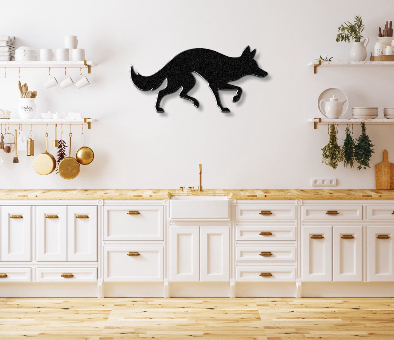 Sneaky Coyote Metal Wall Art