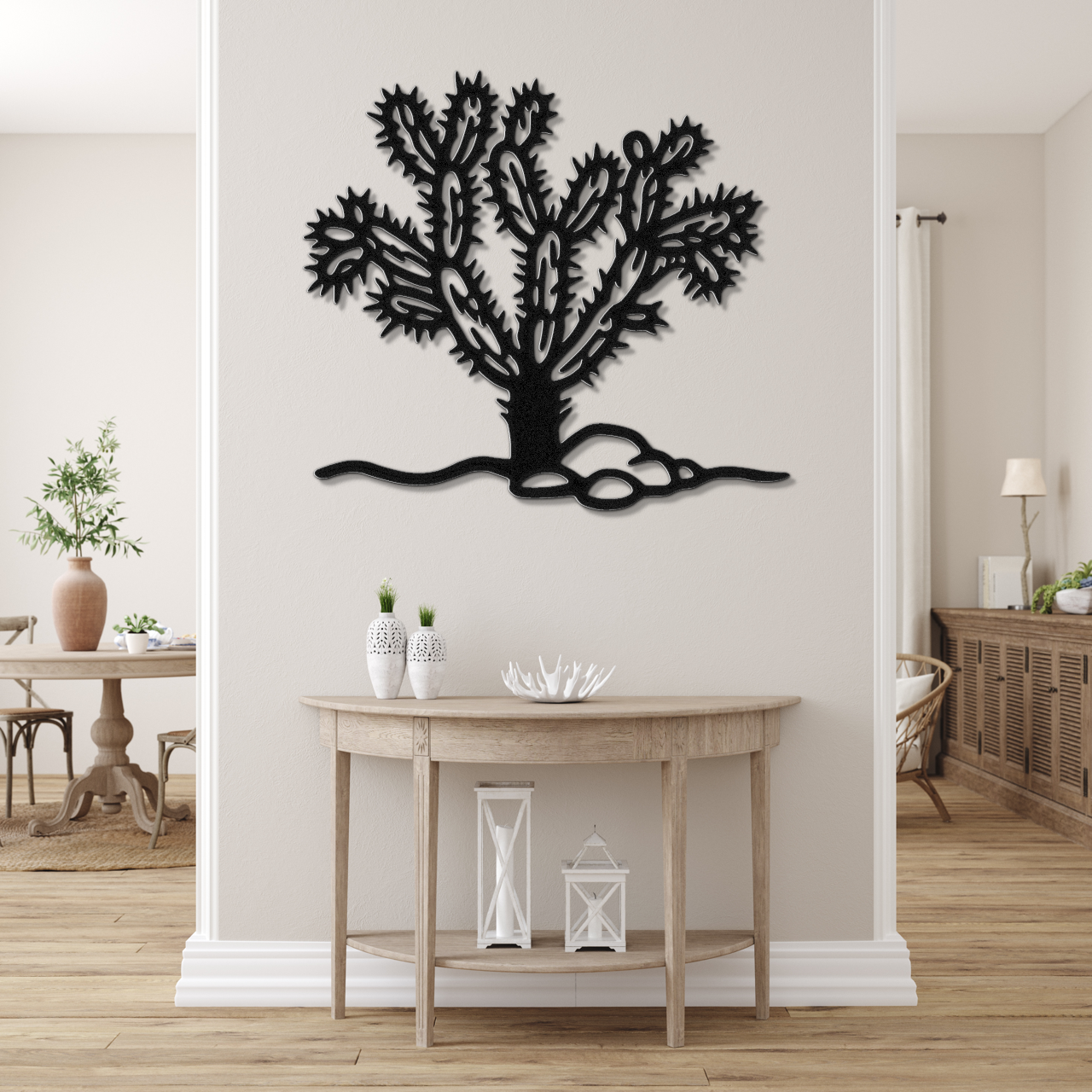 Cholla Cactus Metal Wall Art