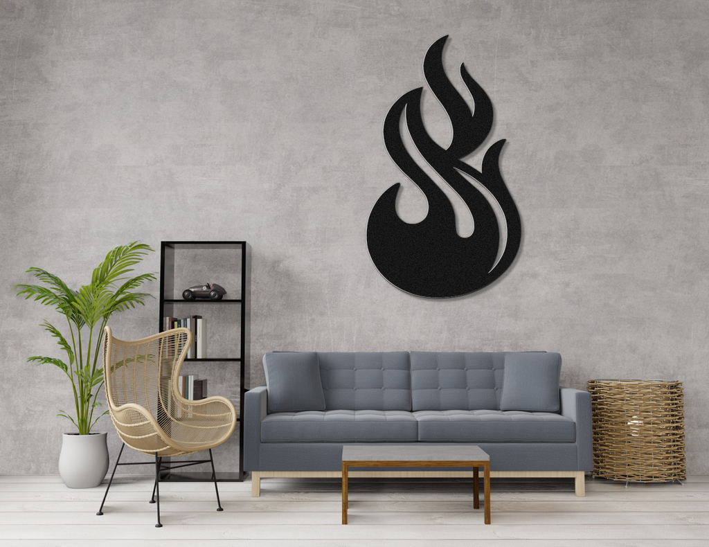 Abstract Fire Metal Wall Art