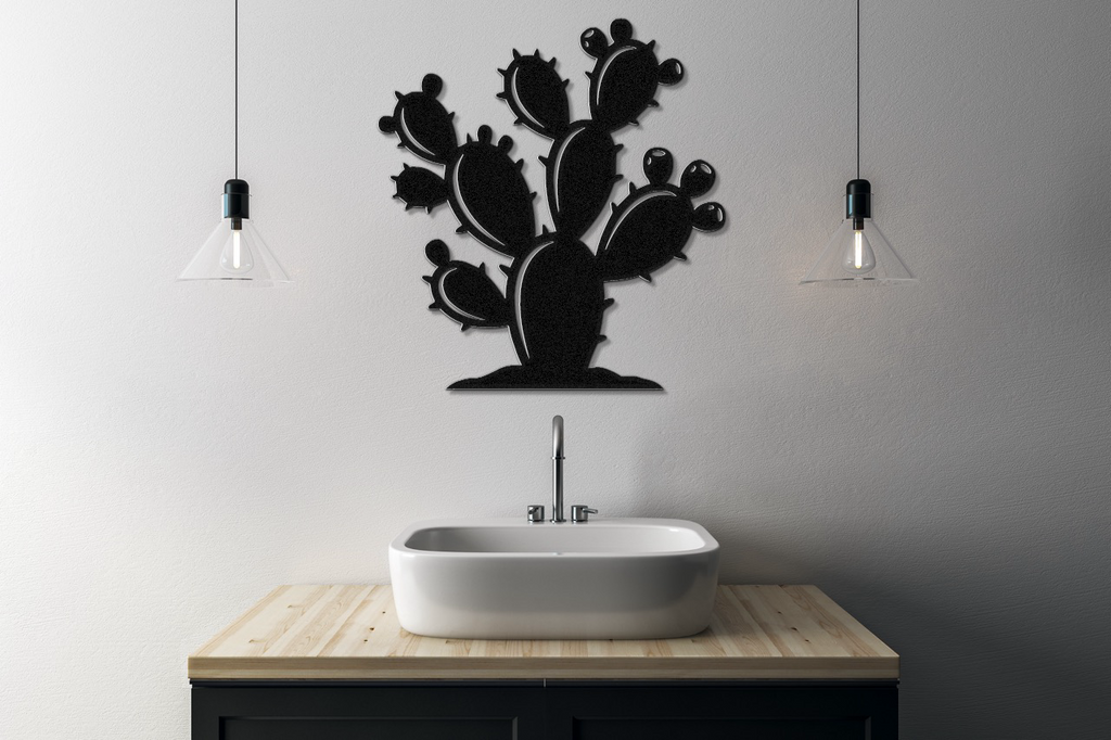 Prickly Pear Cactus Metal Wall Art