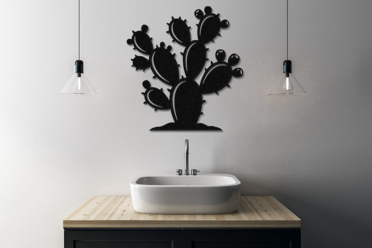 Prickly Pear Cactus Metal Wall Art