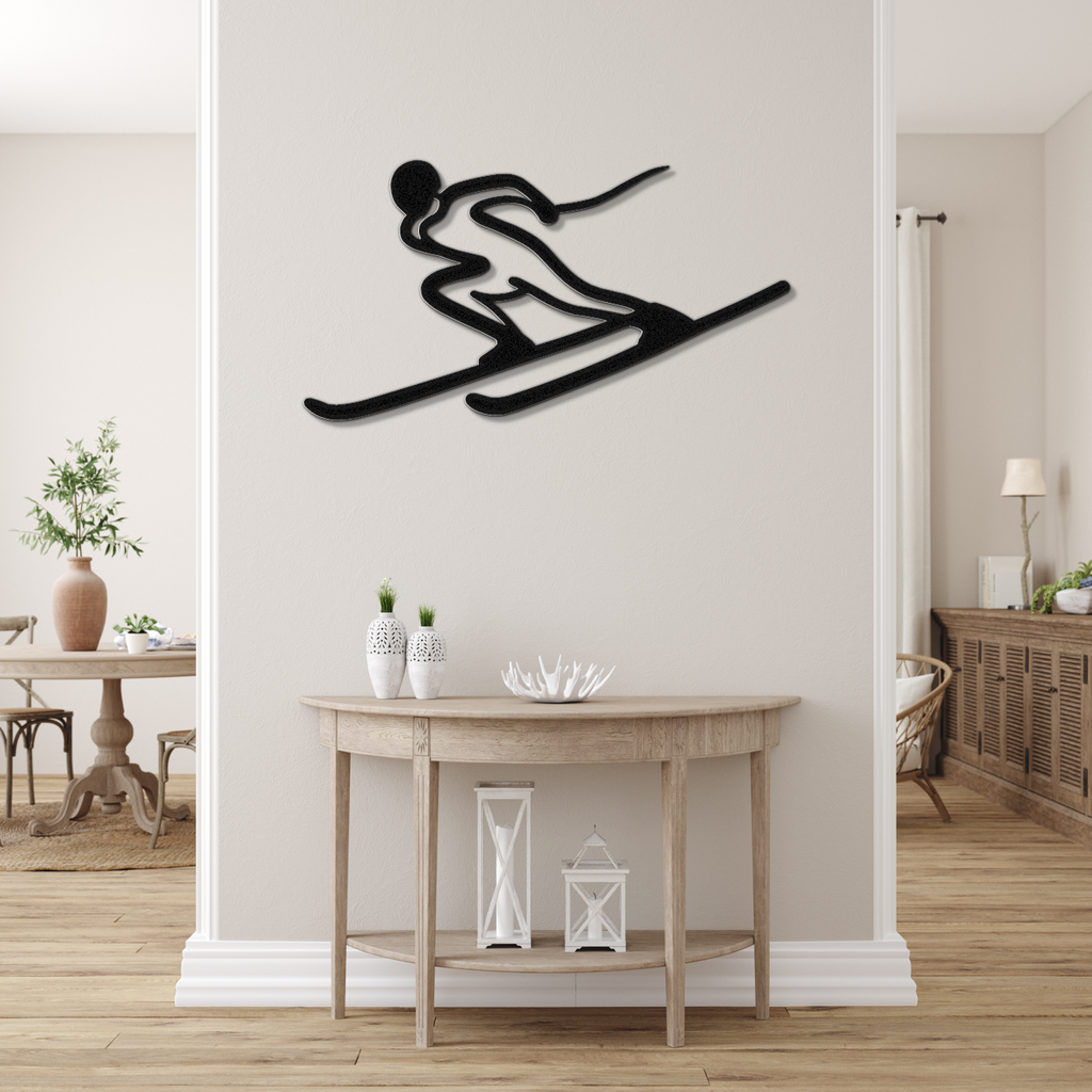 Skiing Metal Wall Art