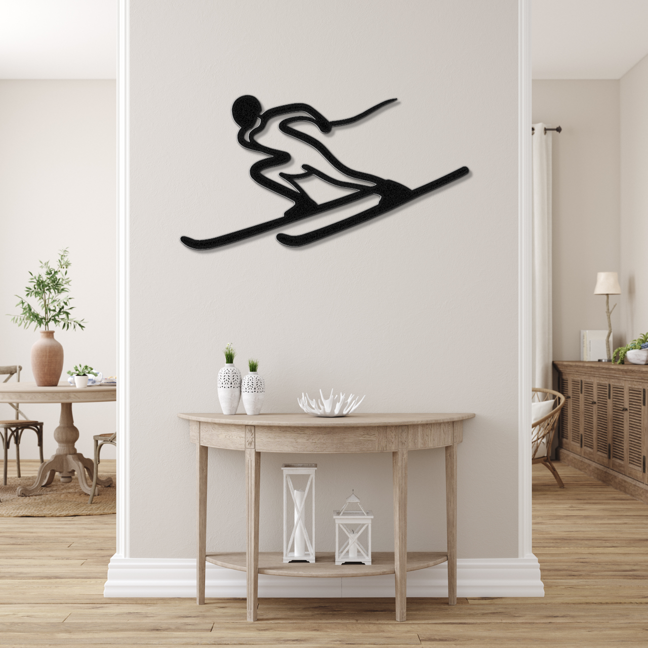Skiing Metal Wall Art