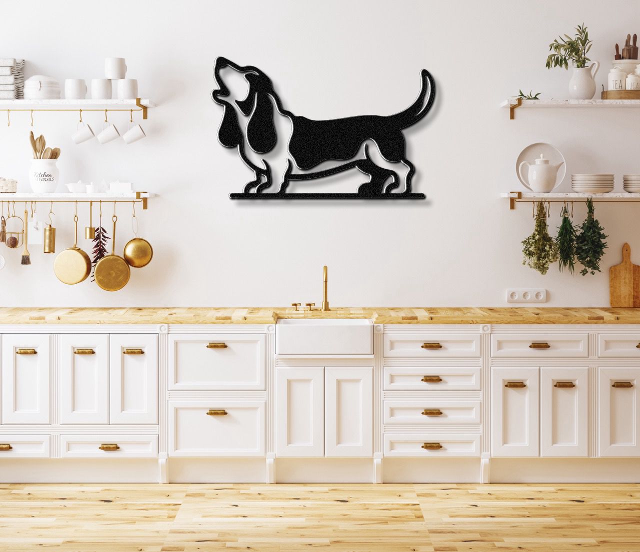 Basset Hound Metal Wall Art