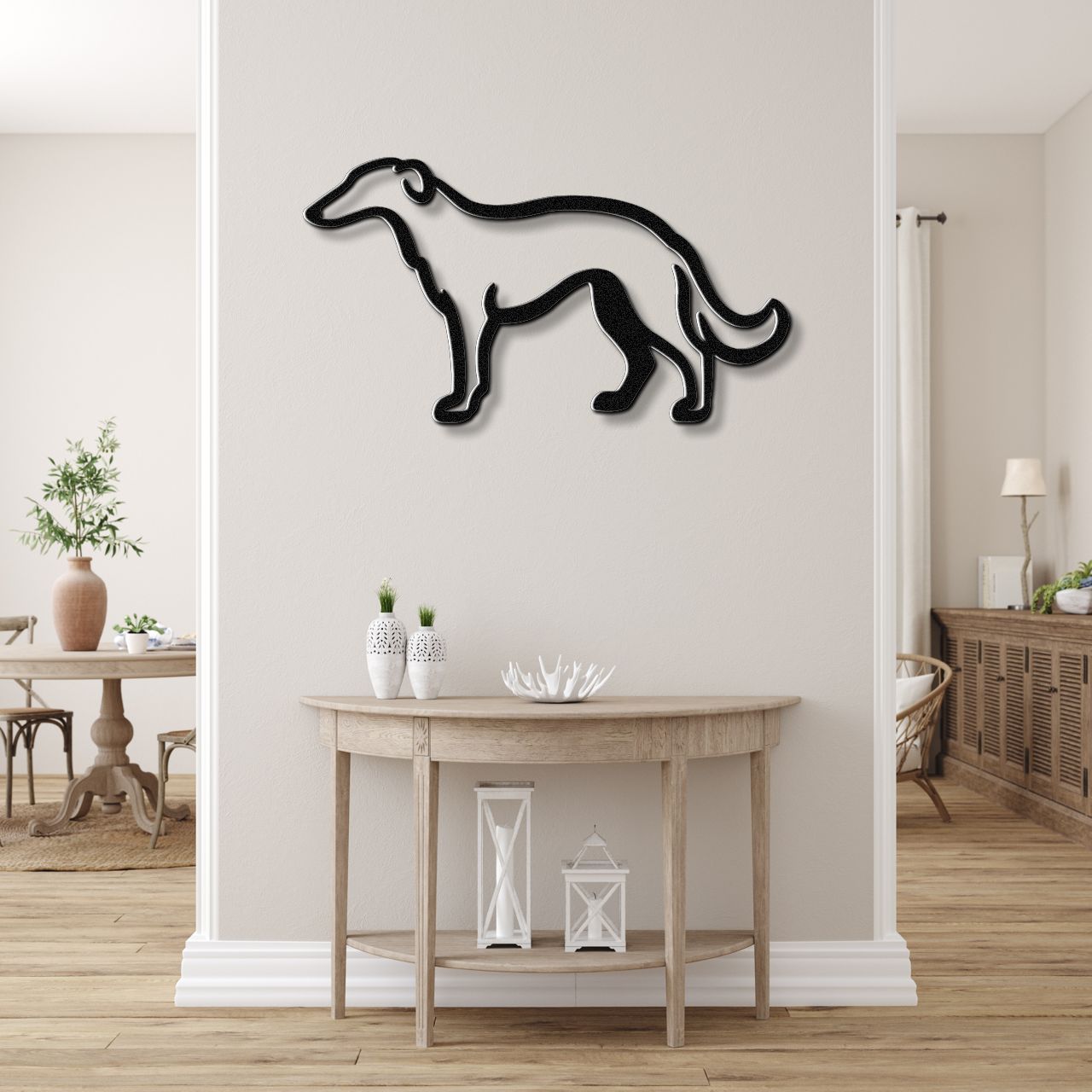 Borzoi Dog Metal Wall Art