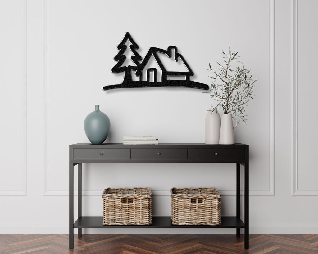 Mountain Cabin Metal Wall Art