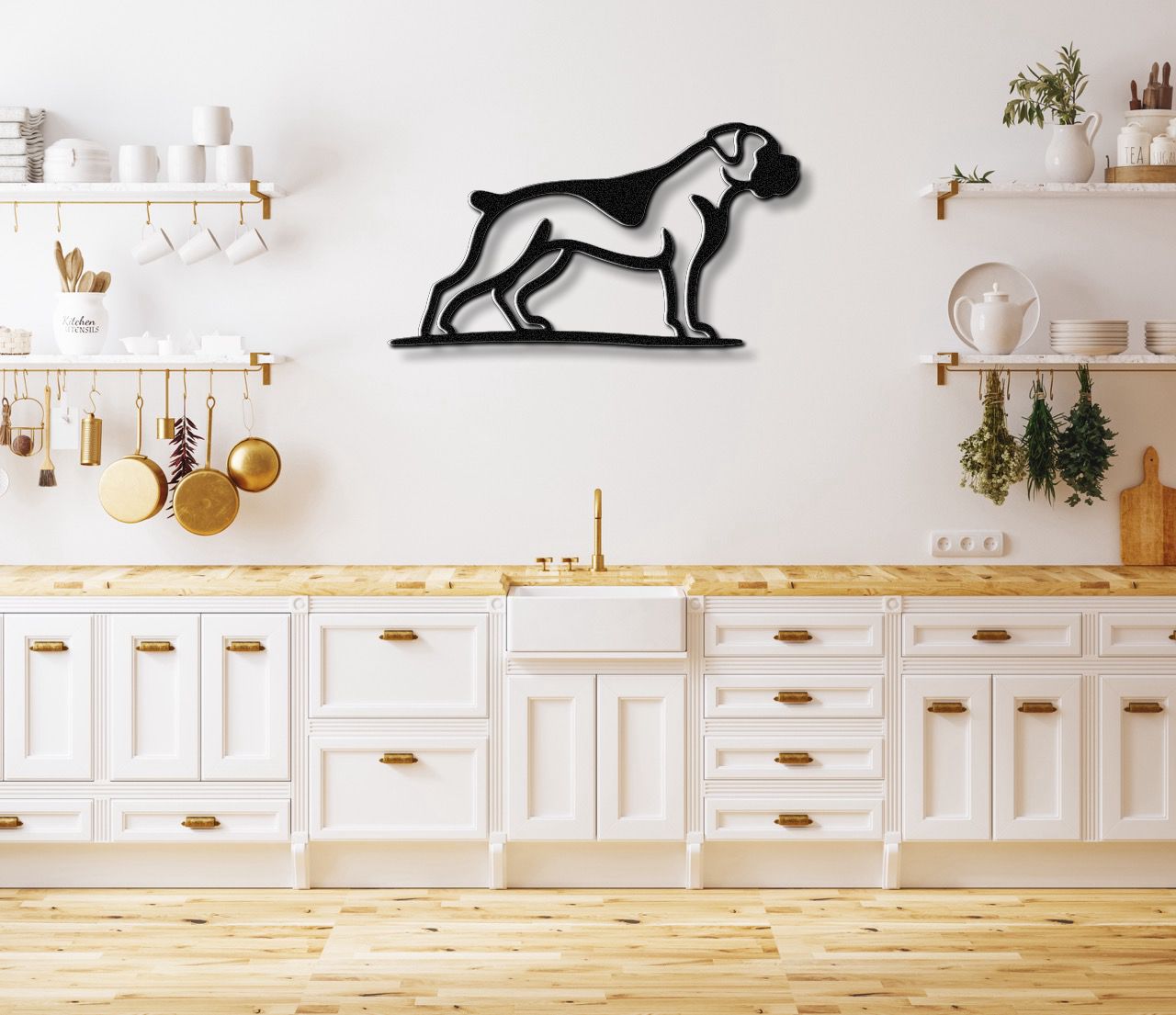 Boxer Dog Metal Wall Art