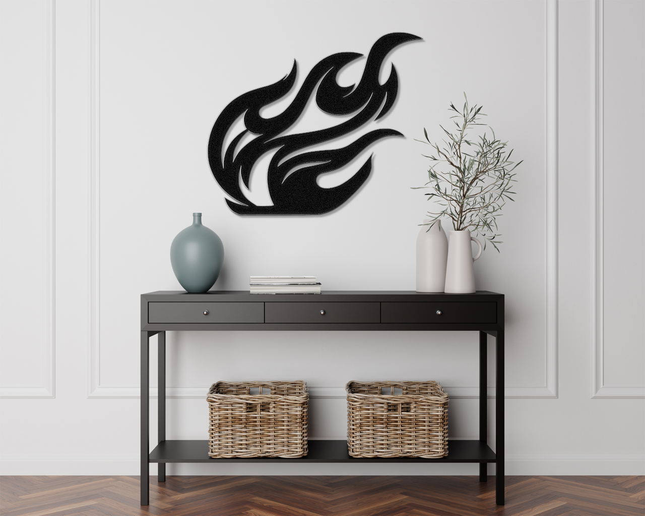 Abstract Fire Metal Wall Art
