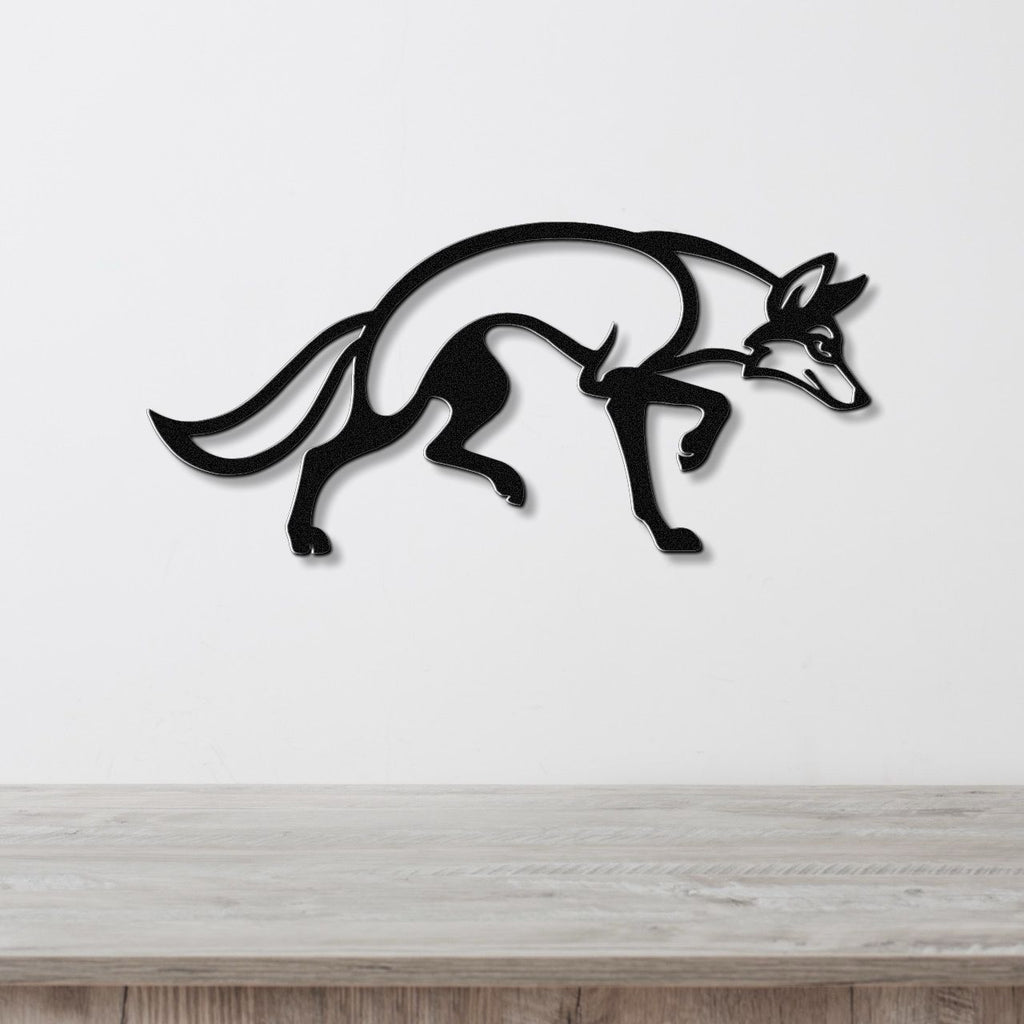 Sneaky Coyote Metal Wall Art