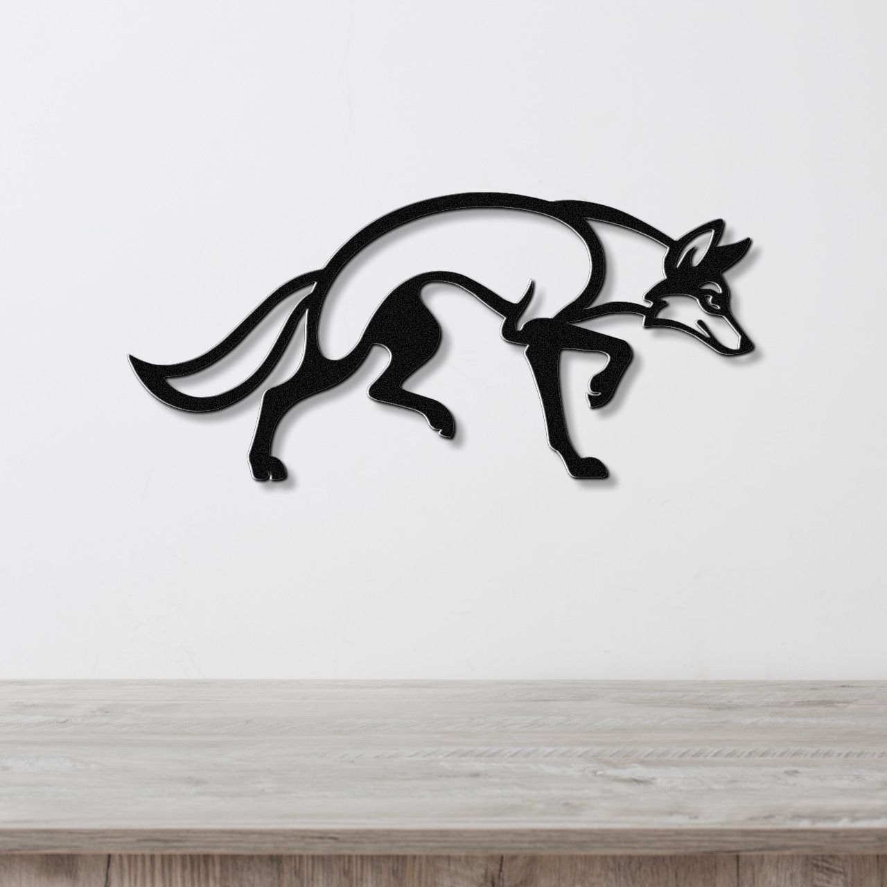 Sneaky Coyote Metal Wall Art