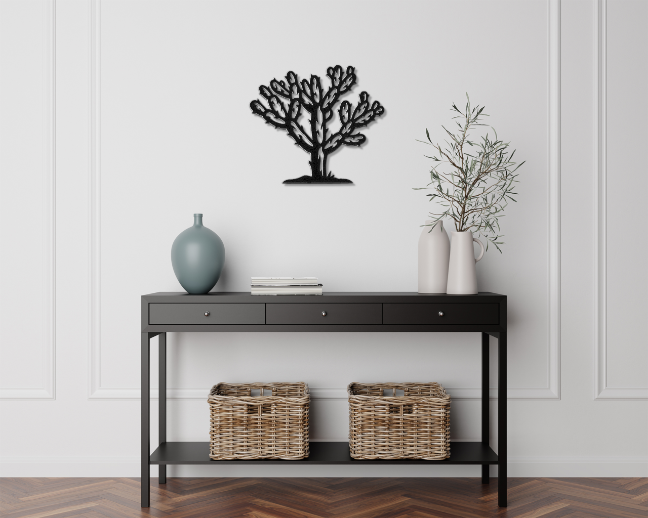 Cholla Cactus Metal Wall Art