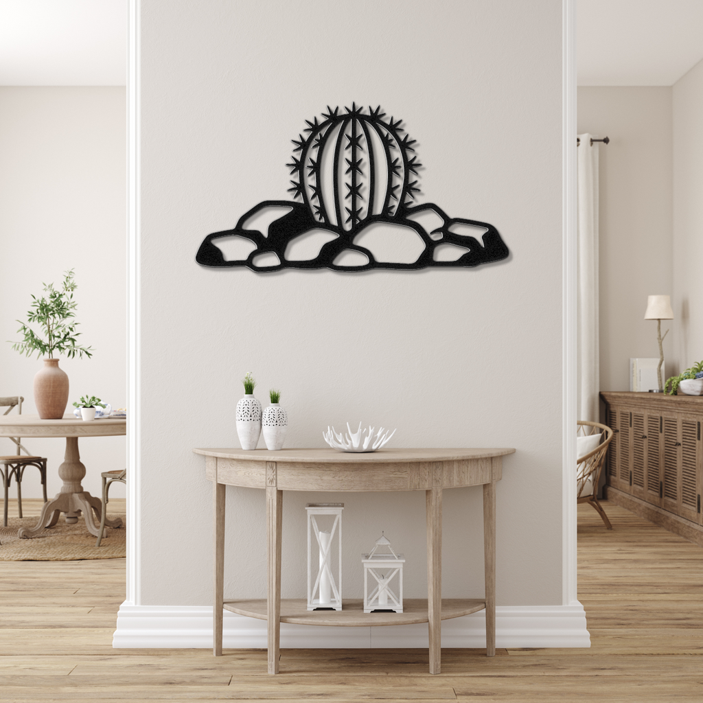 Barrel Cactus Metal Wall Art